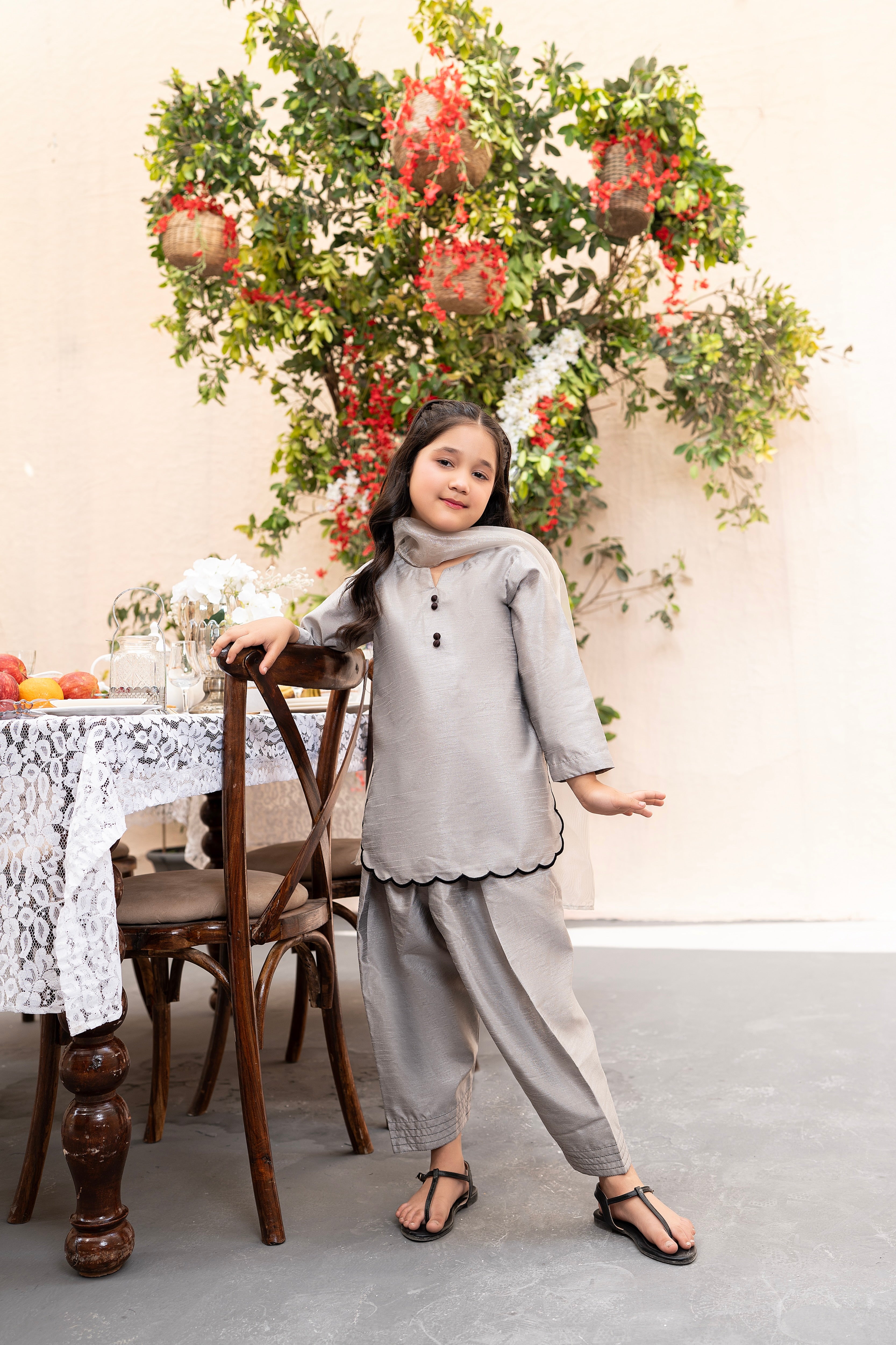 SOLID FARSHI SHALWAR - 3 PIECE SUIT