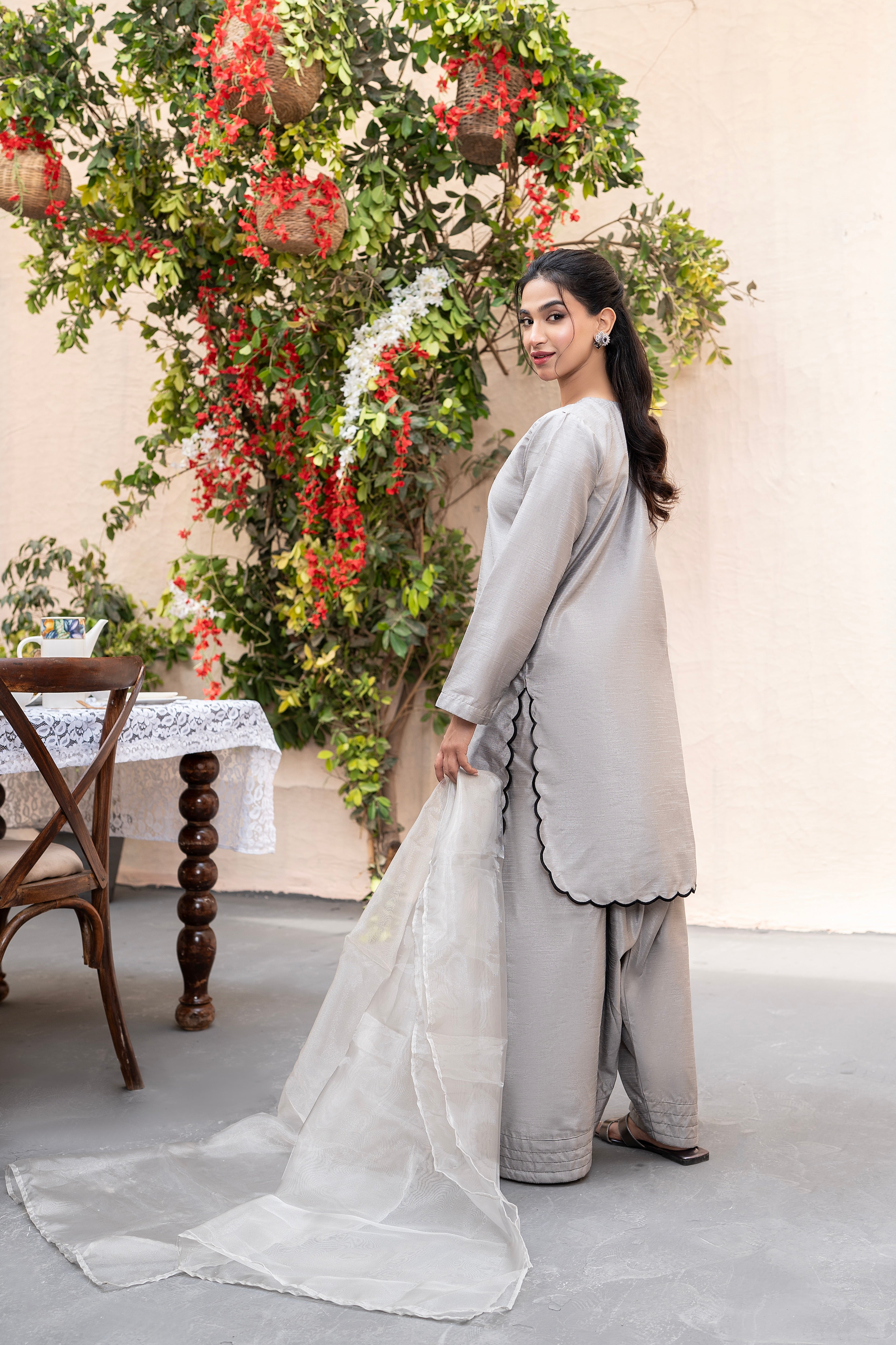 SOLID FARSHI SHALWAR-3 PIECE SUIT