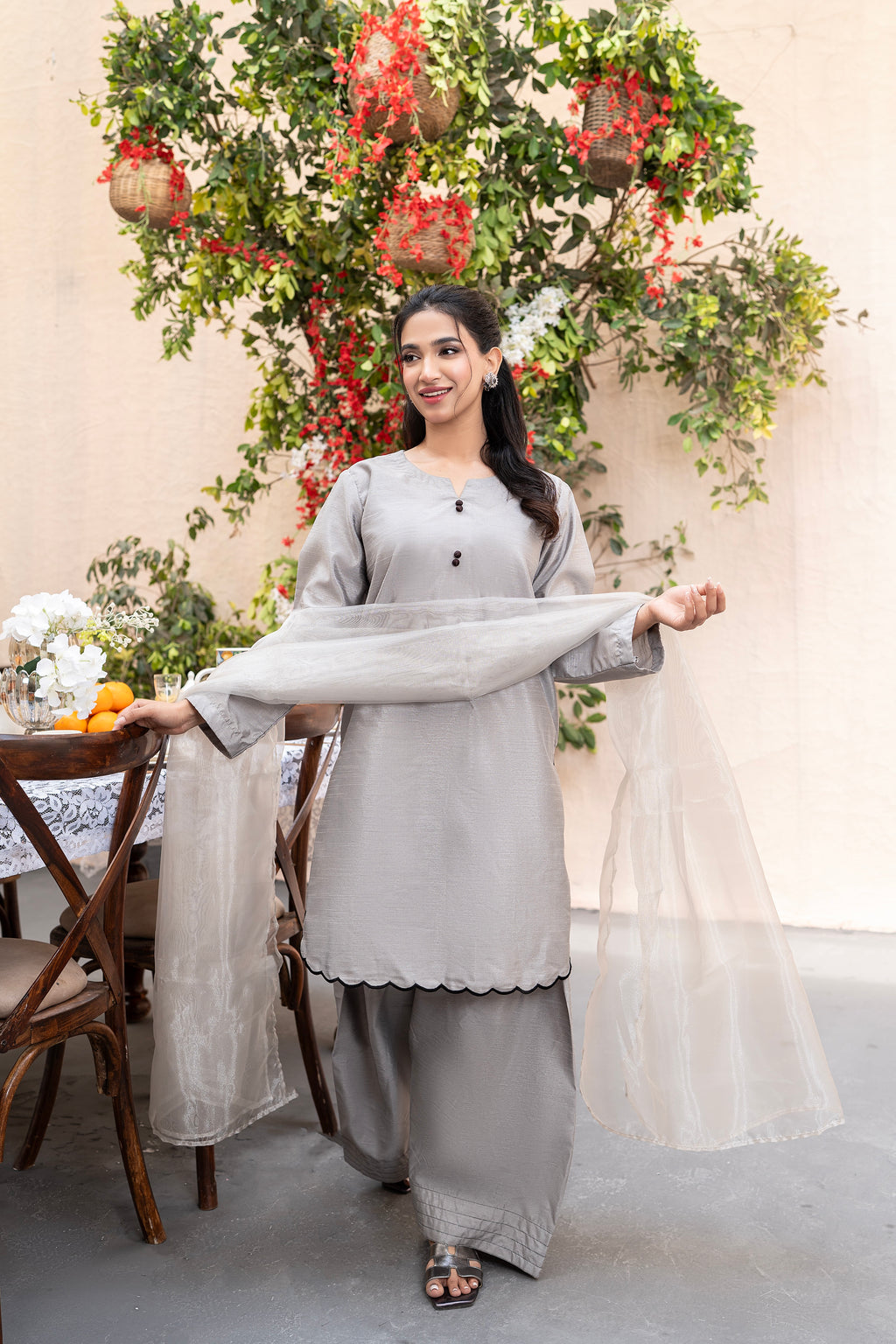SOLID FARSHI SHALWAR-3 PIECE SUIT