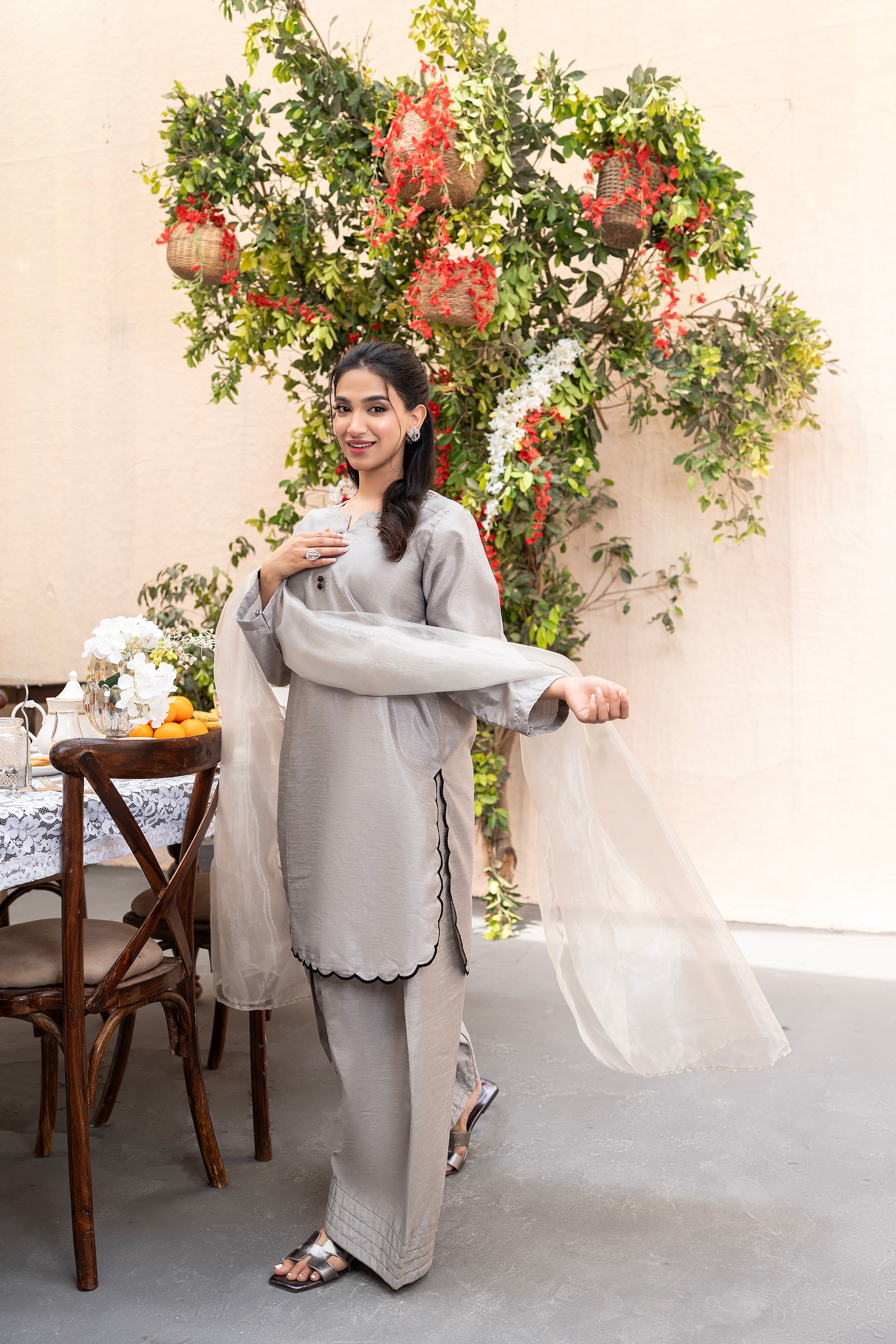 SOLID FARSHI SHALWAR-3 PIECE SUIT