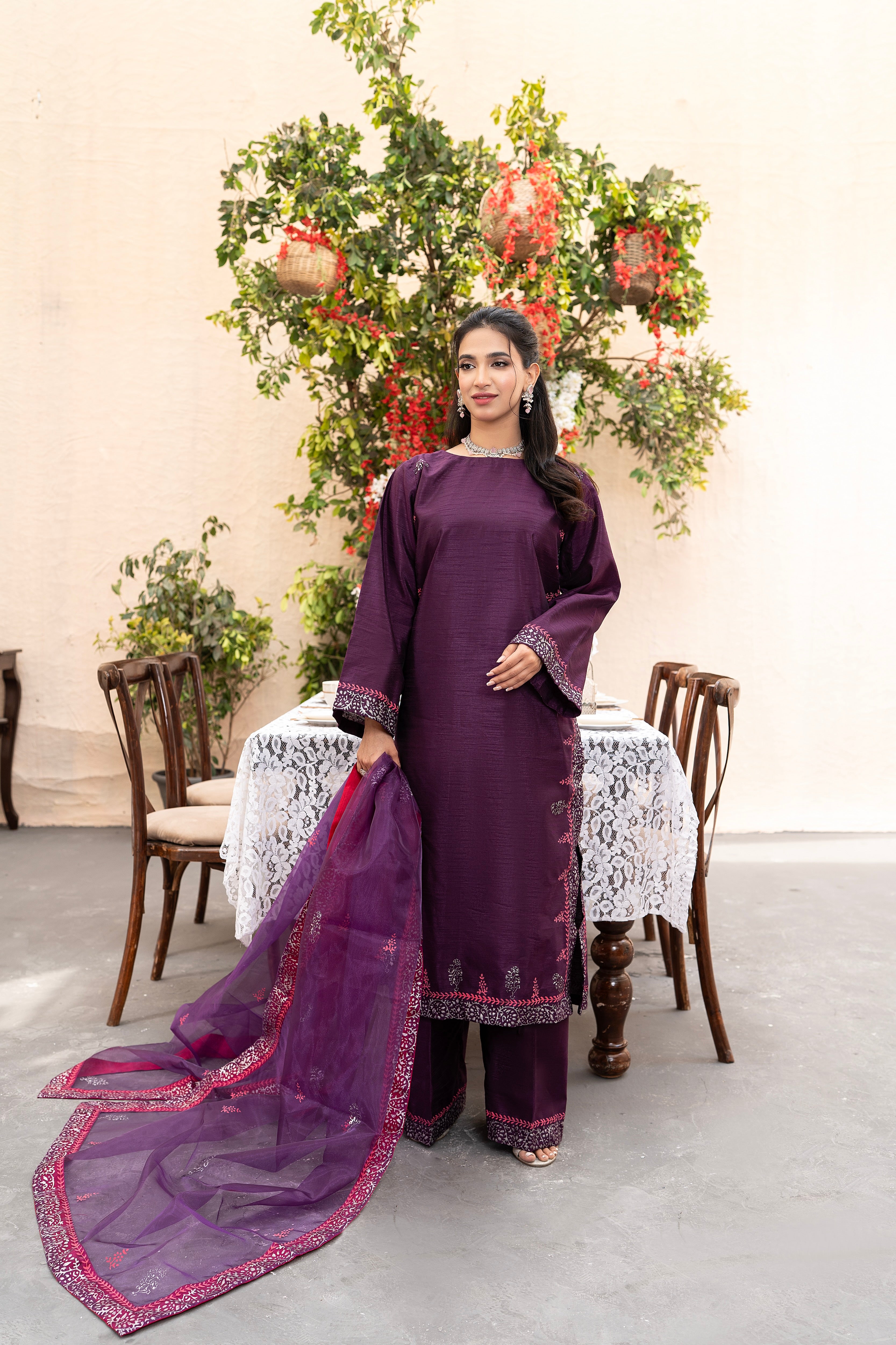 BLOCK PRINT- 3 PIECE SUIT