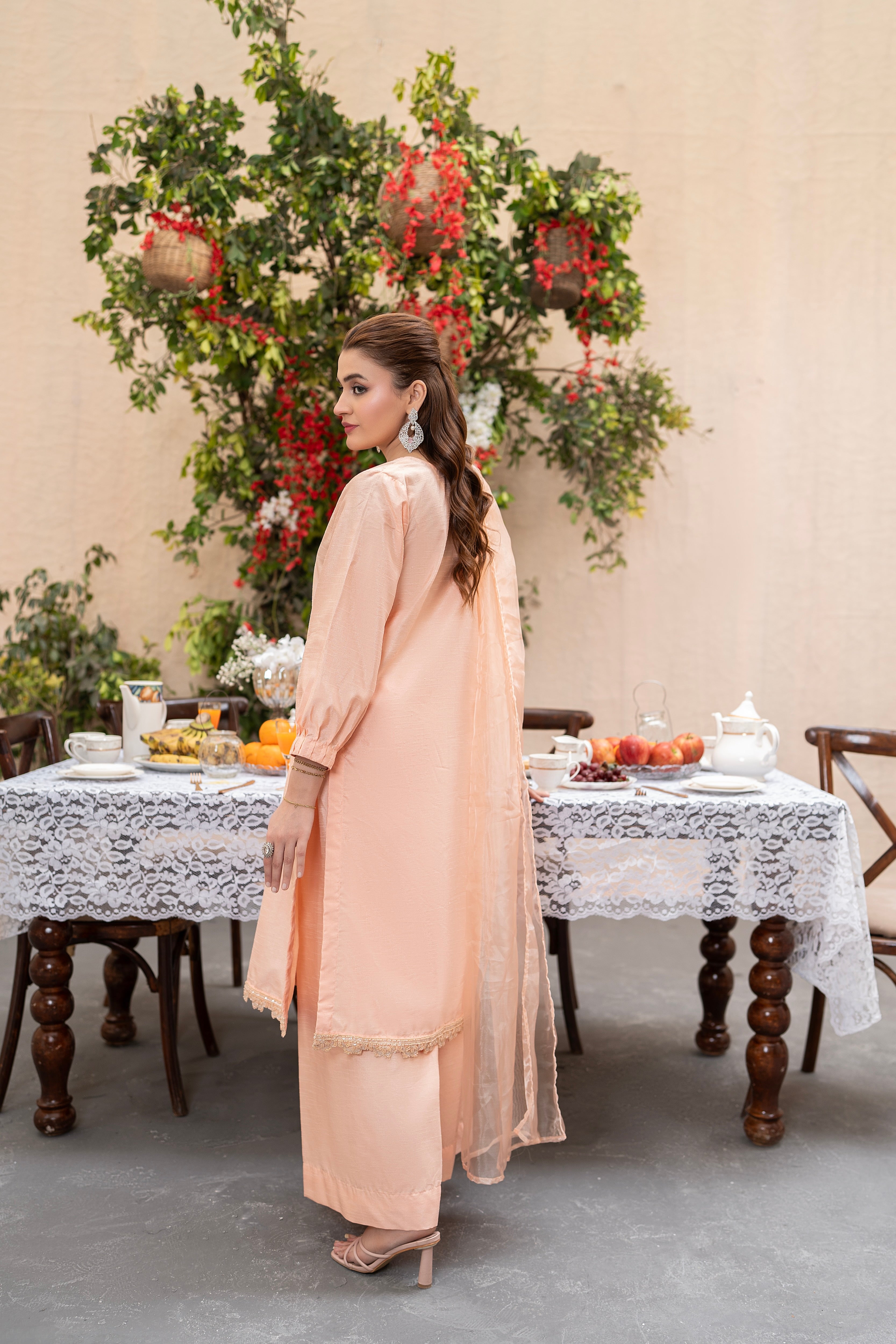 POWDER PINK-RAW SILK 3 PIECE SUIT