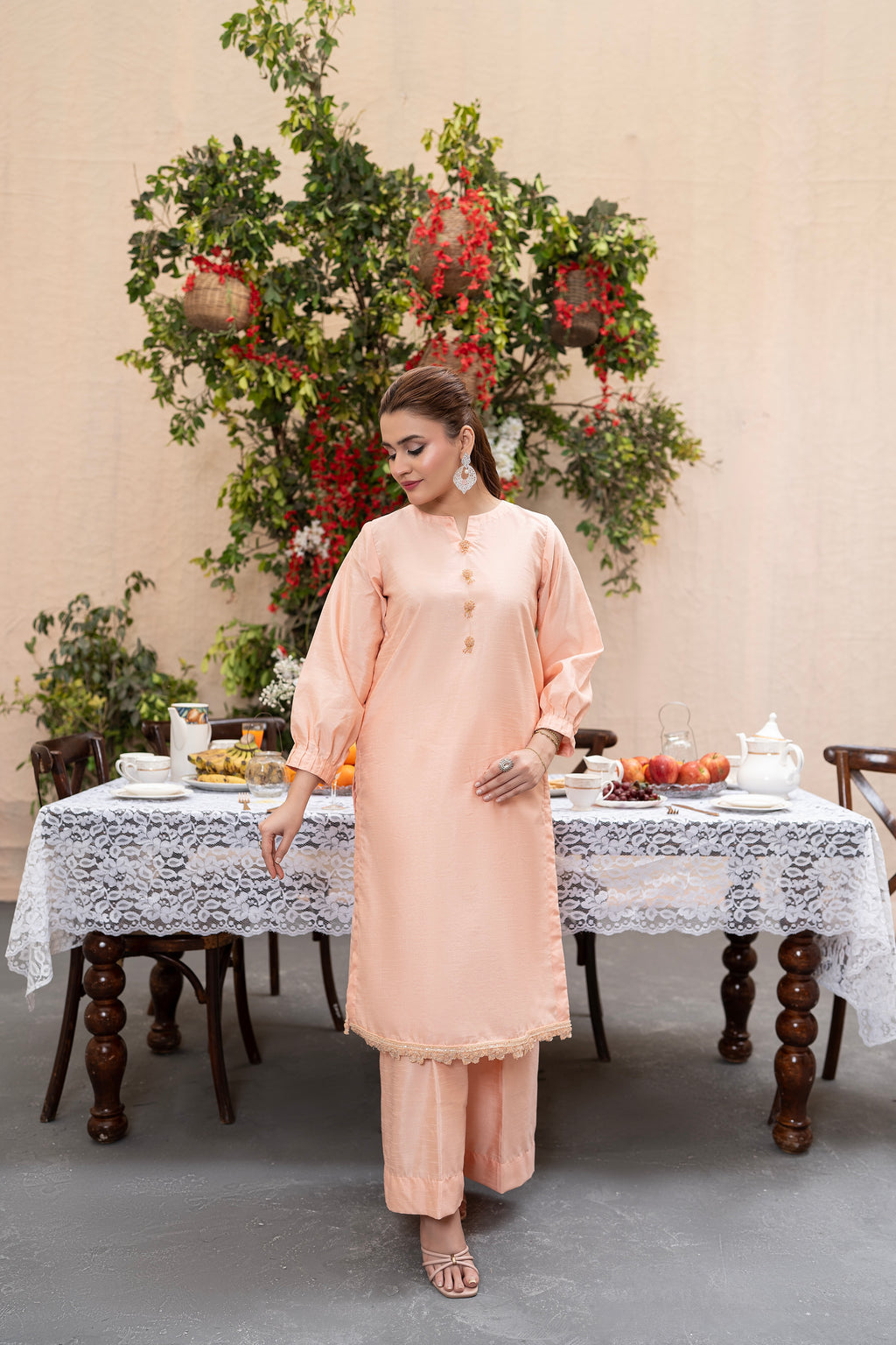 POWDER PINK-RAW SILK 3 PIECE SUIT