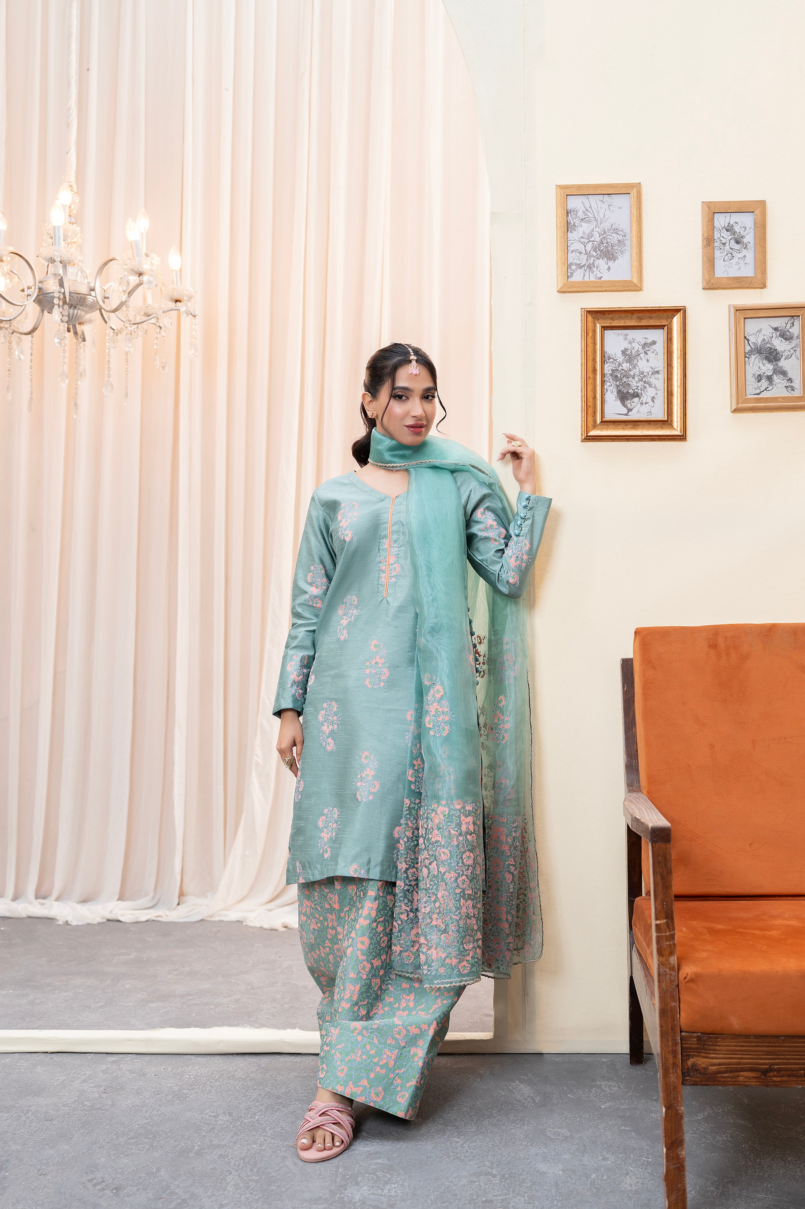 FEROZI BLOCK PRINTED - 3 PIECE SUIT