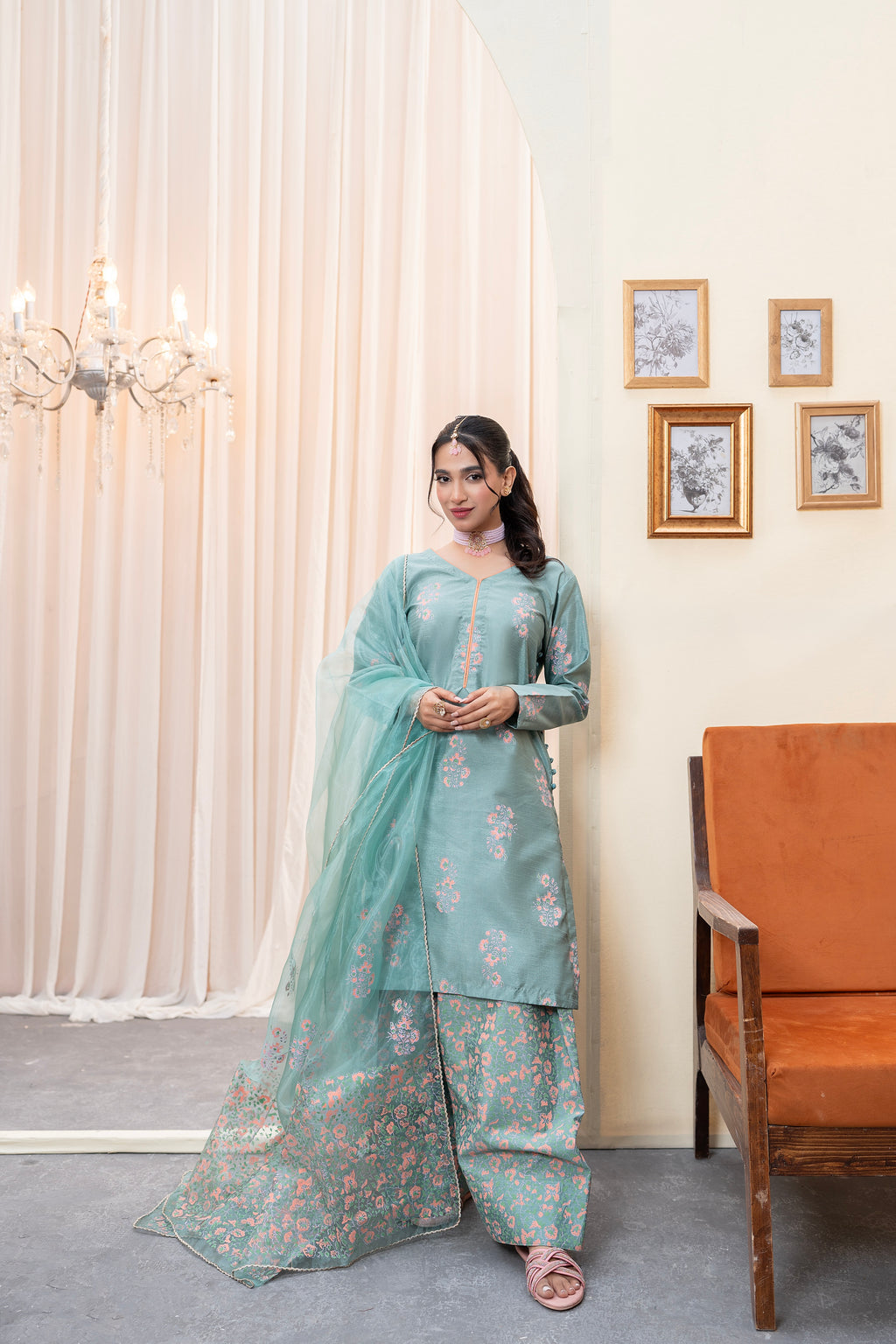 FEROZI BLOCK PRINTED - 3 PIECE SUIT