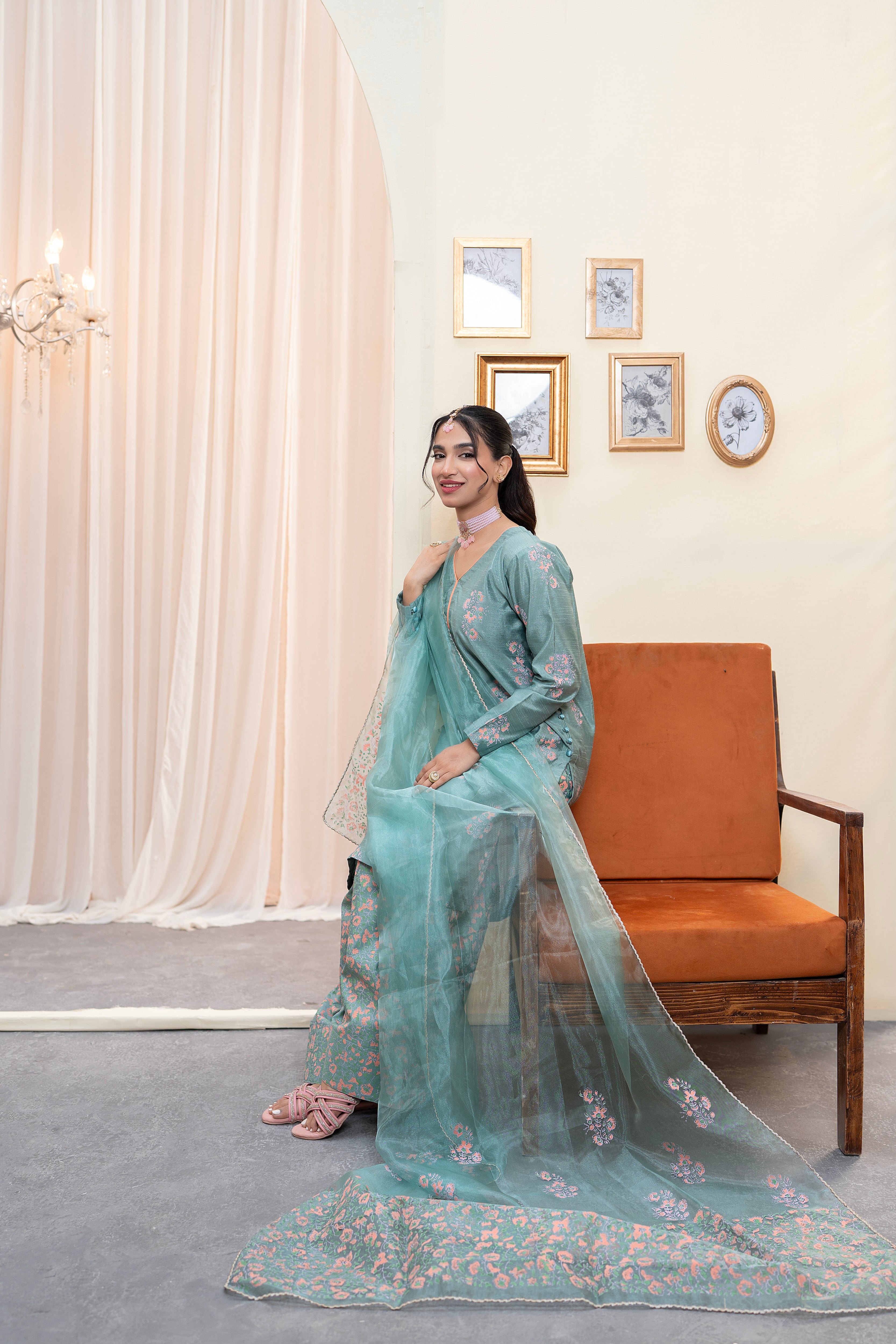 FEROZI BLOCK PRINTED - 3 PIECE SUIT