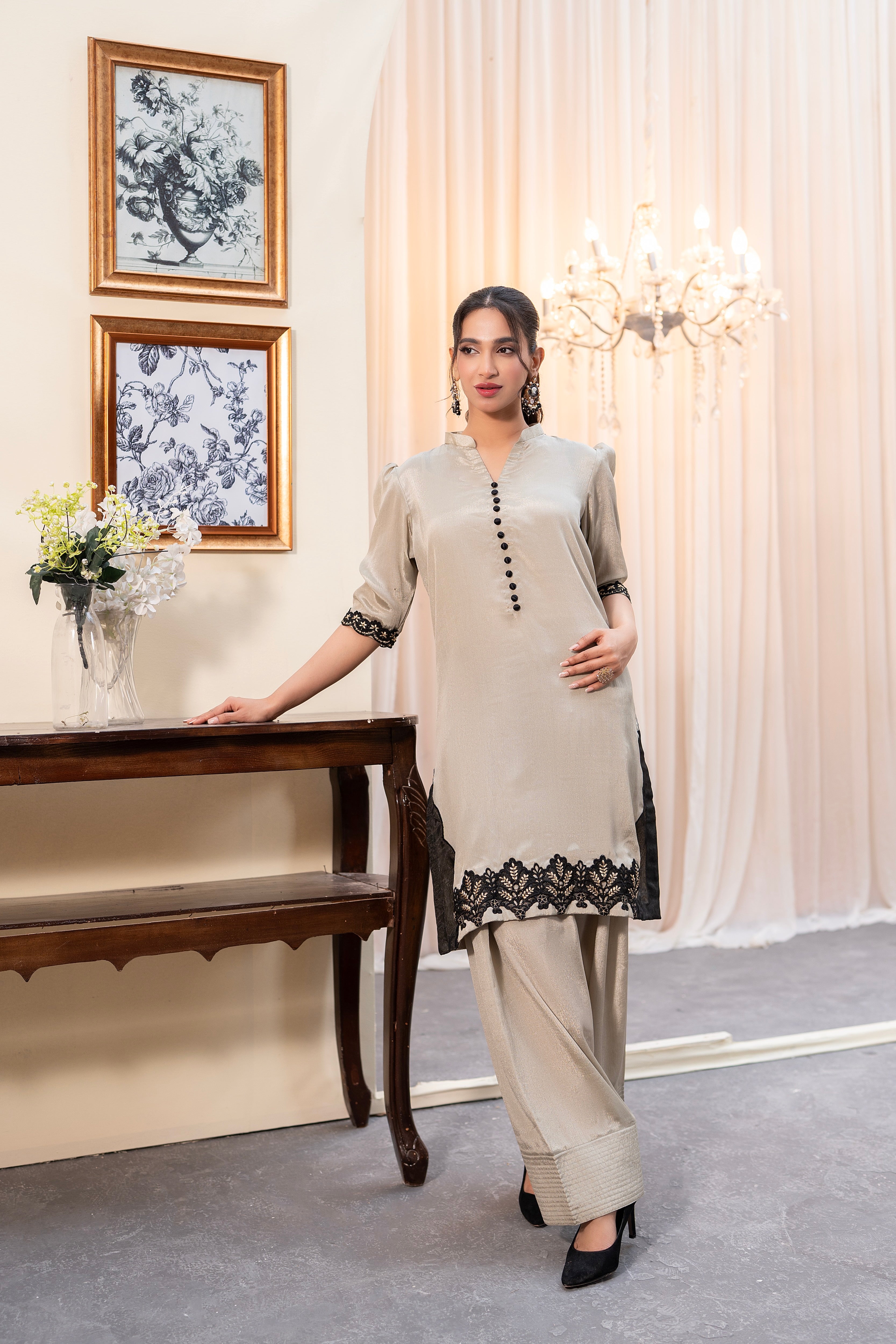 SAGE GREEN - FARSHI SHALWAR SUIT