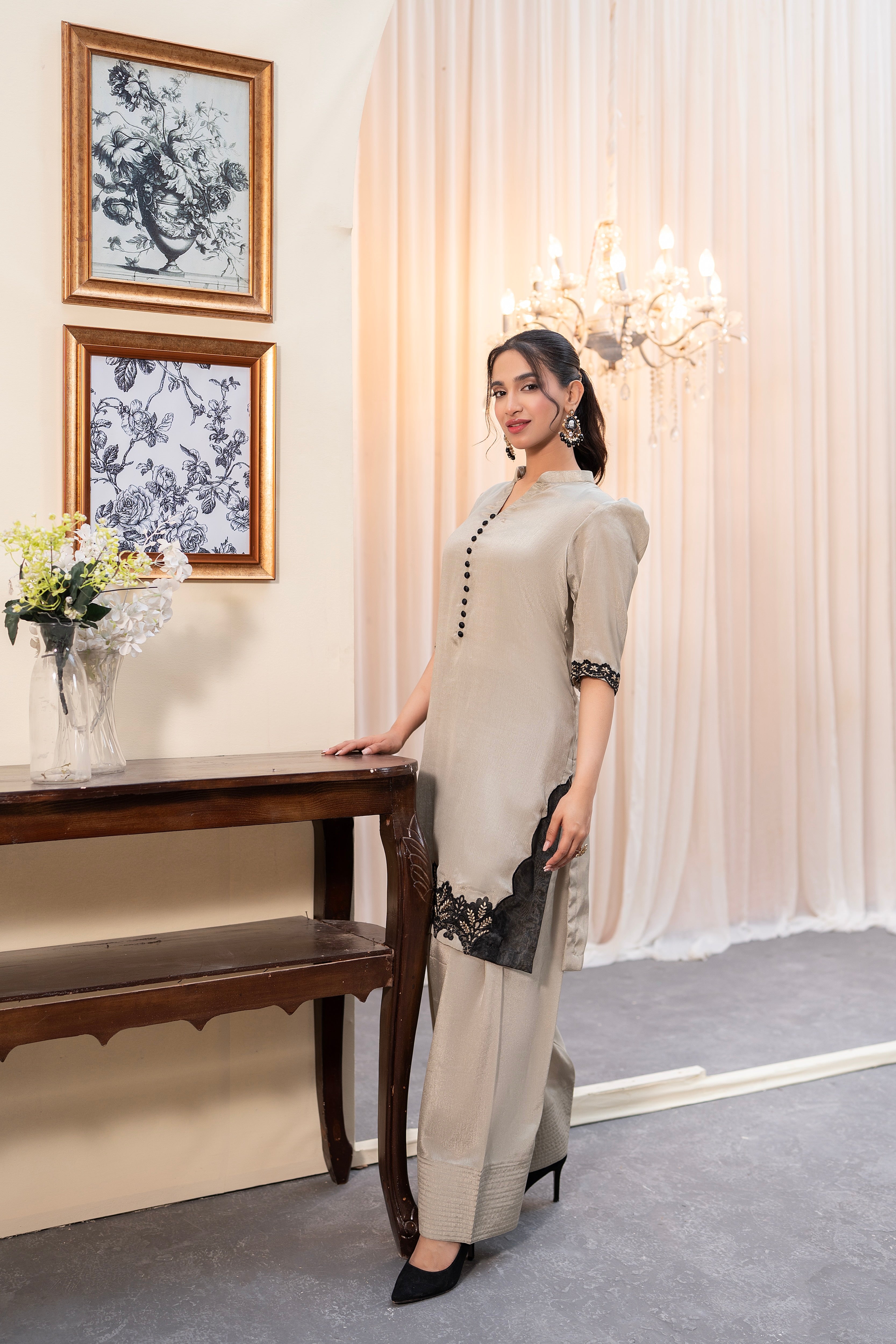 SAGE GREEN - FARSHI SHALWAR SUIT