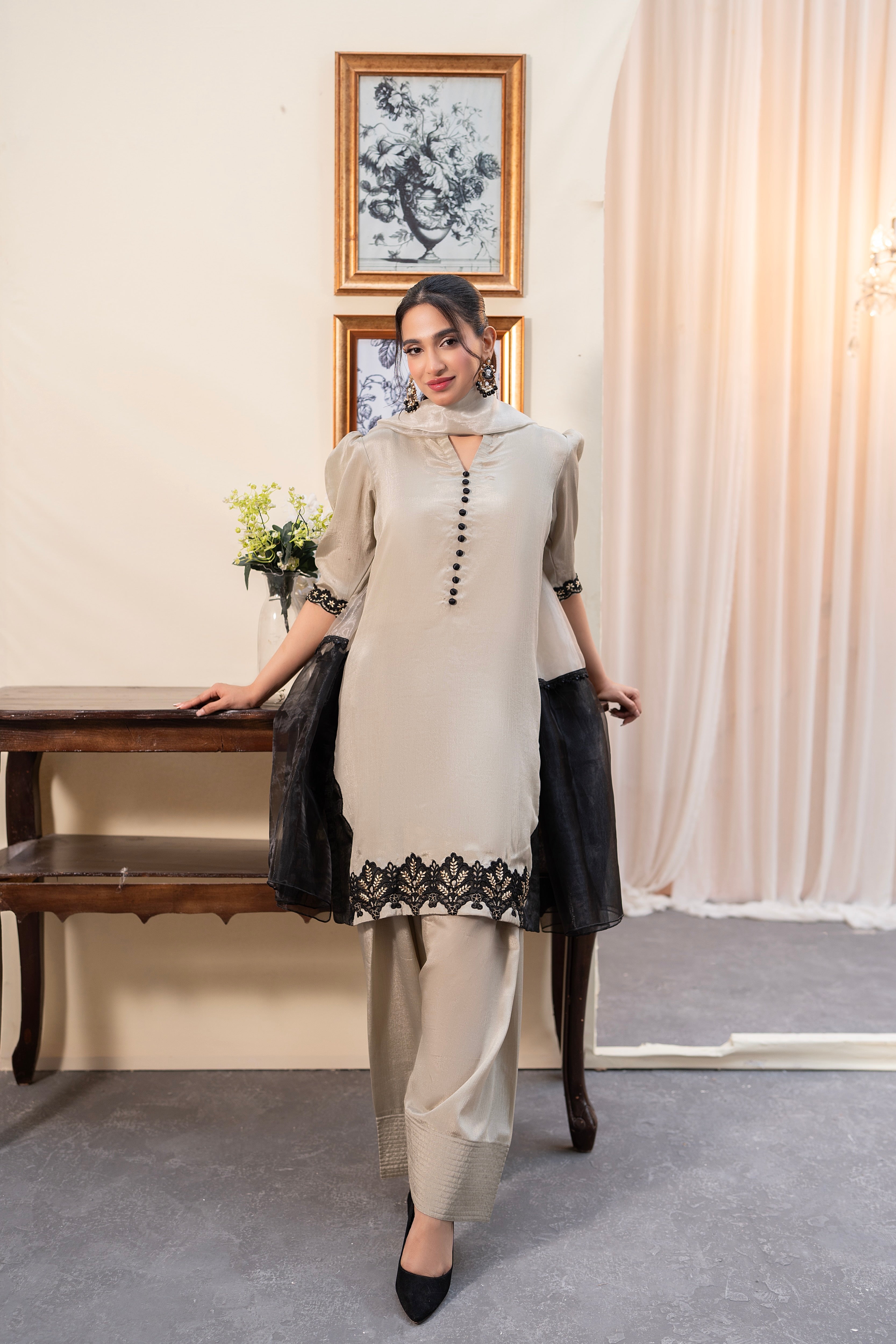 SAGE GREEN - FARSHI SHALWAR SUIT