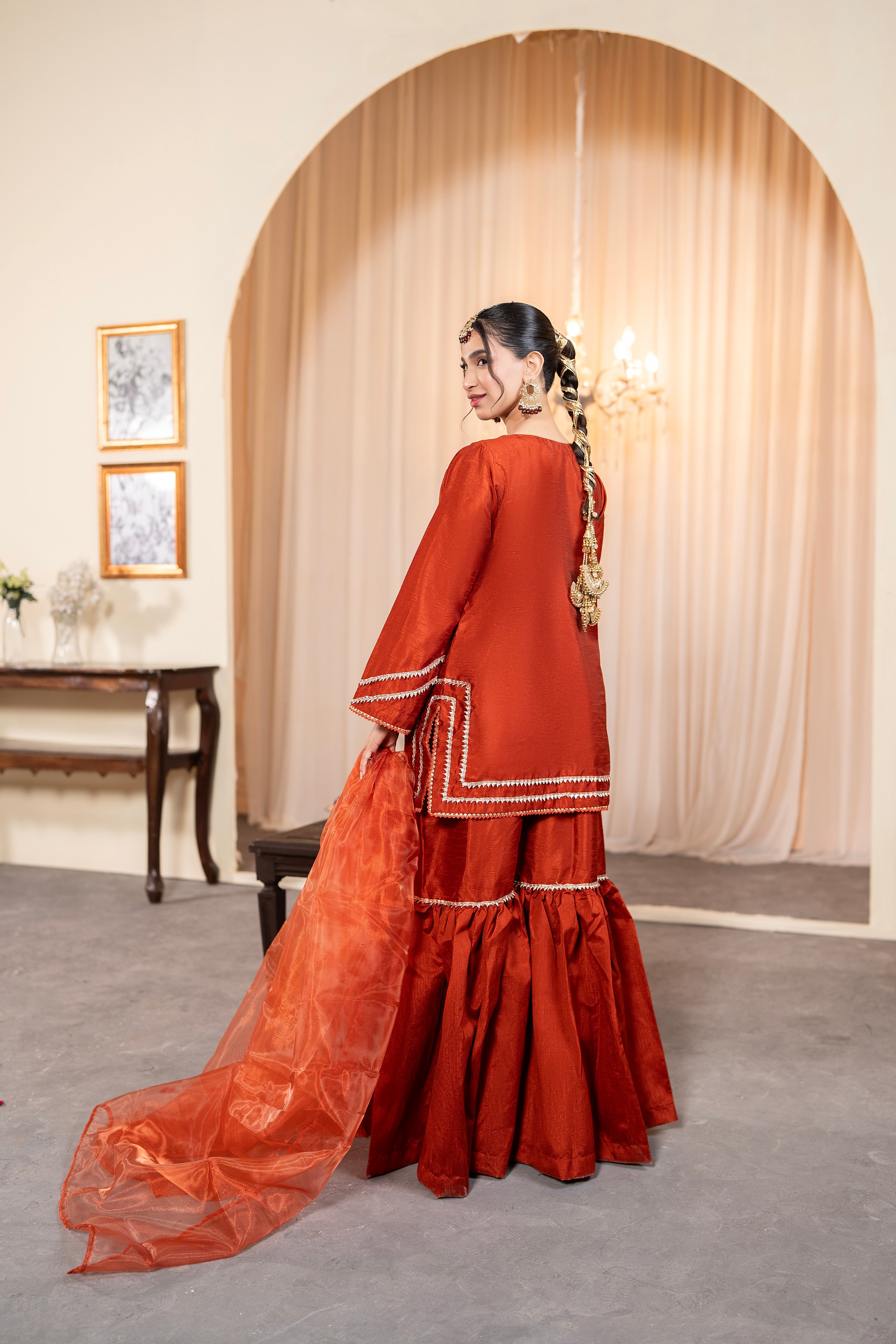 RUST GHARARA - 3 PIECE SUIT