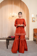 RUST GHARARA - 3 PIECE SUIT