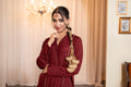 MAROON CHIFFON - 3 PIECE SUIT